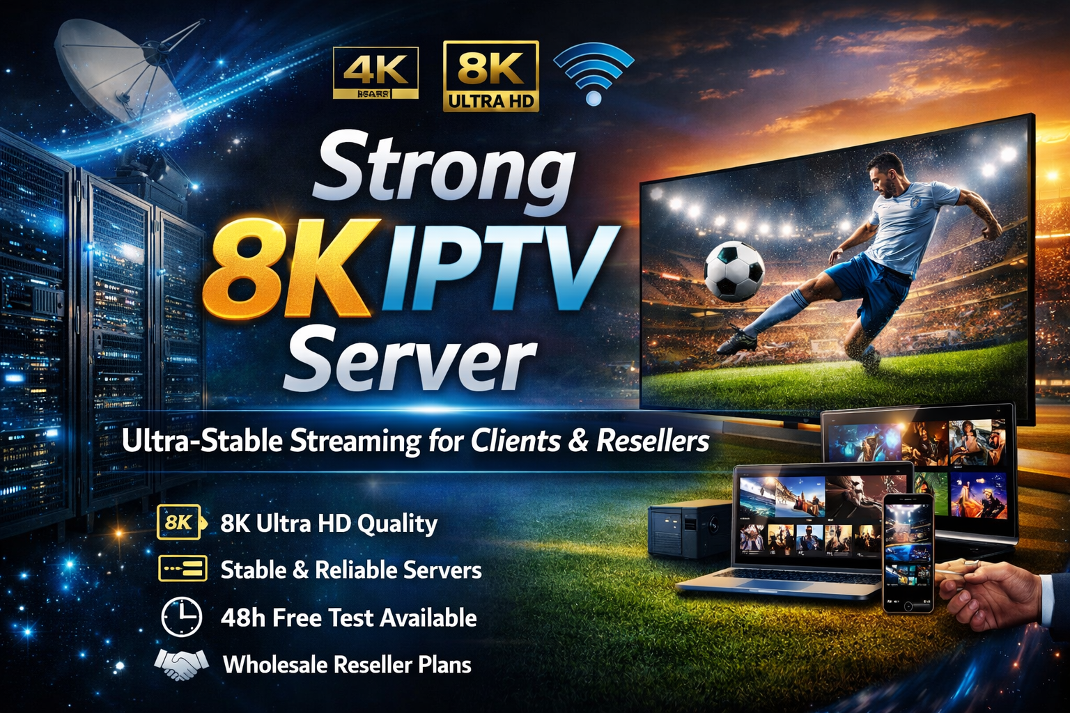 Strong 8K IPTV Server – Ultra-Stable Streaming for Clients & Resellers (2026)